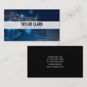 技術ノードとグラフの背景 名刺 (正面/裏面)