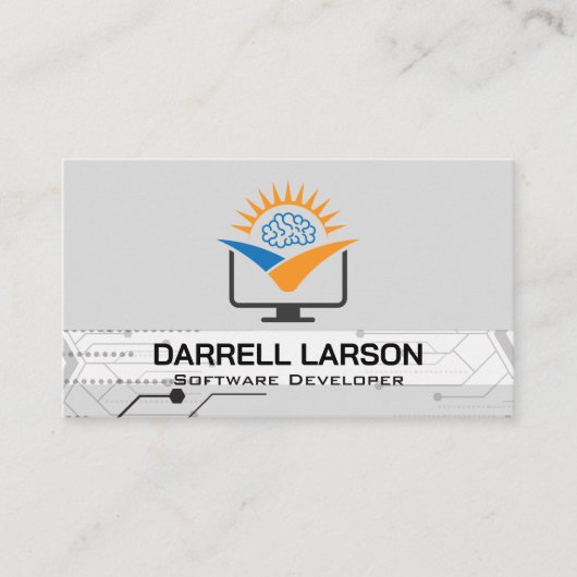 技術ノード |ブレインコンピュータロゴ 名刺 (正面)