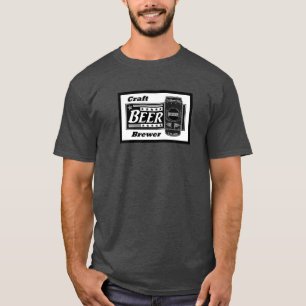技術ビール醸造業者-黒及び白は星できます Tシャツ
