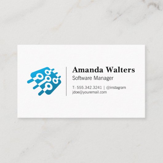 技術マイクロチップ | ソフトウェアハードウェア | 技術者 名刺 (正面)