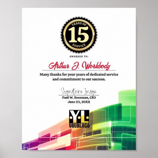 技術マイルストーン従業員の記念日の証明書 ポスター (正面)