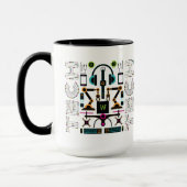 技術モダンオブジェクトと機器のパターン マグカップ (左)