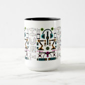 技術モダンオブジェクトと機器のパターン マグカップ (中央)