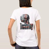 技術ロゴおよびコンピュータスカル、 Tシャツ (裏面)