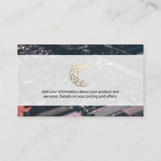 技術ロゴ |コンピュータハードウェア 名刺 (裏面)