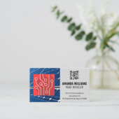 技術ロゴ | パネル太陽の | QRコード 名刺 (スタンド正面)