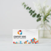 技術ロゴ |幾何学的な色 名刺 (スタンド正面)