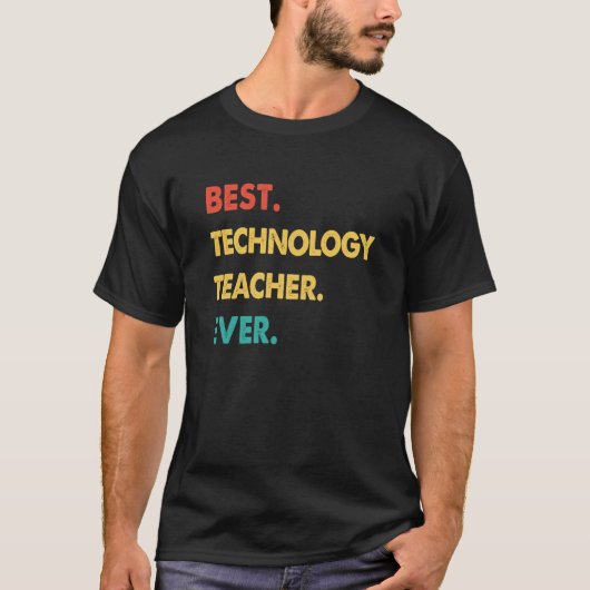 技術先生レトロ技術最高の先生E Tシャツ (正面)