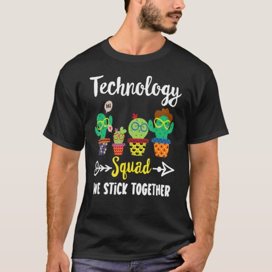 技術分隊サボテンのチーム技術先生 Tシャツ (正面)