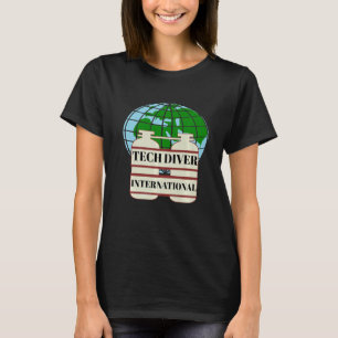 技術国際的ダイバー世界地図 Tシャツ