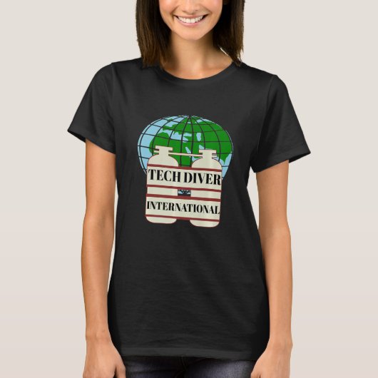 技術国際的ダイバー世界地図 Tシャツ (正面)