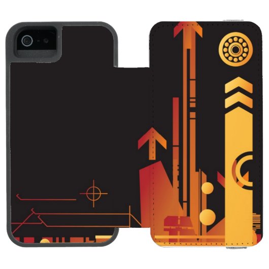 技術的なハーフトーンの背景2 INCIPIO iPhoneウォレットケース (フォリオ Open)