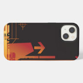 技術的なハーフトーンの背景2 iPhoneケース (裏面横)