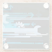 技術的なハーフトーンの背景3 ガラスコースター (裏面)