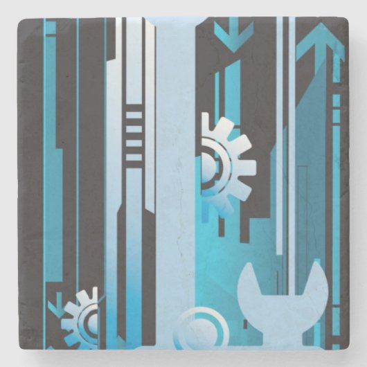 技術的なハーフトーンの背景3 ストーンコースター (正面)