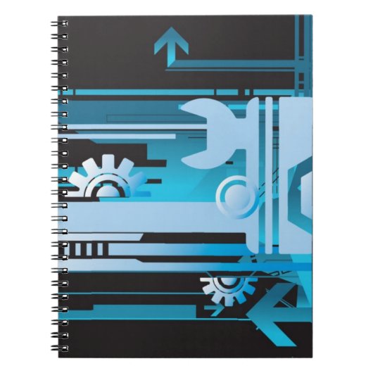 技術的なハーフトーンの背景3 ノートブック (正面)