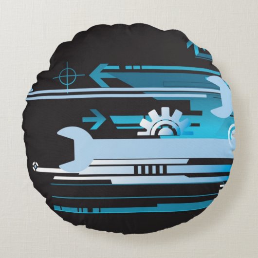 技術的なハーフトーンの背景3 ラウンドクッション (正面)