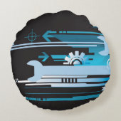 技術的なハーフトーンの背景3 ラウンドクッション (裏面)