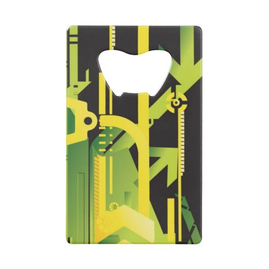 技術的なハーフトーンの背景4 クレジットカード栓抜き (正面)