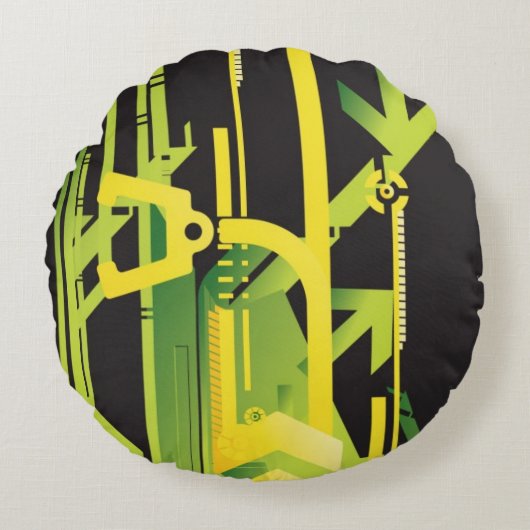 技術的なハーフトーンの背景4 ラウンドクッション (正面)