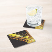 技術的なハーフトーンの背景5 スクエアペーパーコースター (インサイチュ)