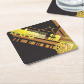 技術的なハーフトーンの背景5 スクエアペーパーコースター (アングル)