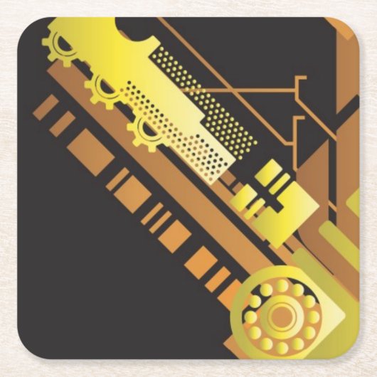 技術的なハーフトーンの背景5 スクエアペーパーコースター (正面)