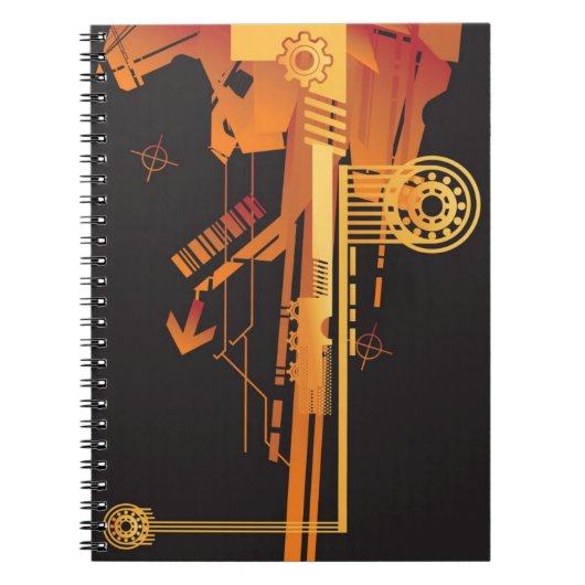 技術的なハーフトーンの背景6 ノートブック (正面)