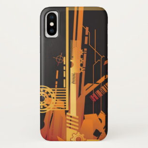 技術的なハーフトーンの背景6 iPhone X ケース