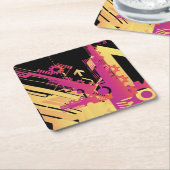 技術的なハーフトーンの背景7 スクエアペーパーコースター (アングル)