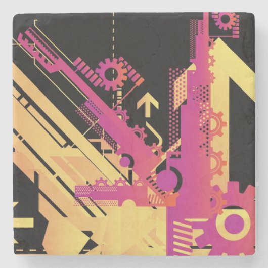 技術的なハーフトーンの背景7 ストーンコースター (正面)