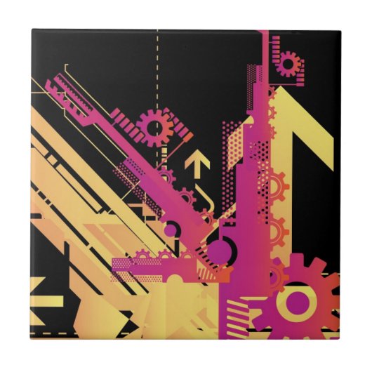 技術的なハーフトーンの背景7 タイル (正面)