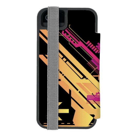 技術的なハーフトーンの背景7 INCIPIO iPhoneウォレットケース (フォリオ裏面)