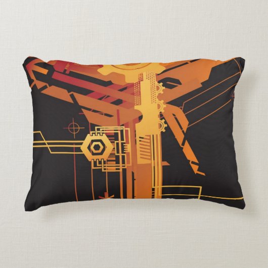 技術的なハーフトーンの背景 アクセントクッション (正面)