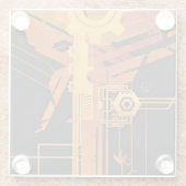 技術的なハーフトーンの背景 ガラスコースター (裏面)