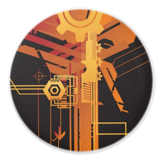 技術的なハーフトーンの背景 セラミックノブ (正面)