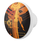 技術的なハーフトーンの背景 セラミックノブ (右)