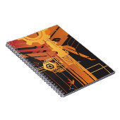 技術的なハーフトーンの背景 ノートブック (右側)