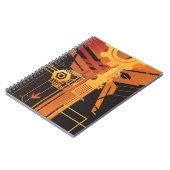 技術的なハーフトーンの背景 ノートブック (左側)