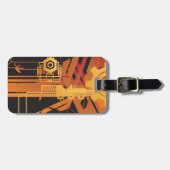 技術的なハーフトーンの背景 ラゲッジタグ (正面横)