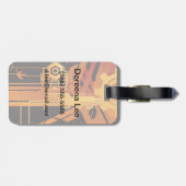 技術的なハーフトーンの背景 ラゲッジタグ (裏面横)