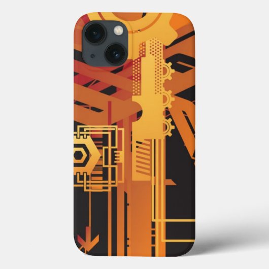 技術的なハーフトーンの背景 Case-Mate iPhoneケース (裏面)