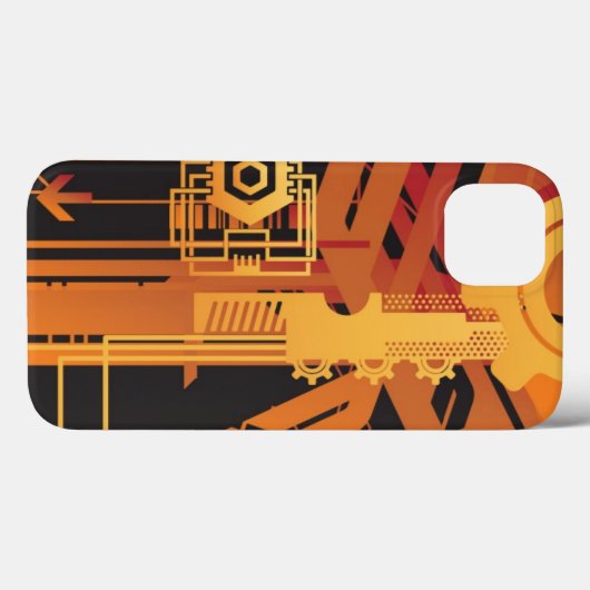 技術的なハーフトーンの背景 Case-Mate iPhoneケース (裏面 (横))