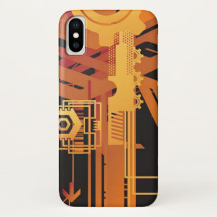 技術的なハーフトーンの背景 iPhone X ケース