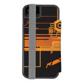 技術的なハーフトーンの背景 INCIPIO iPhoneウォレットケース (フォリオ裏面)