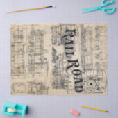 技術的な列車のスケッチのティッシュ 薄葉紙 (クラフト)