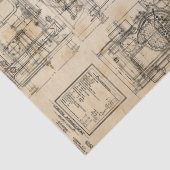 技術的な列車のスケッチのティッシュ 薄葉紙 (詳細)