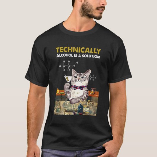 技術的にはアルコールはソリューション化学Drinkiである Tシャツ (正面)