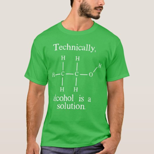 技術的にはアルコールは溶液 Funny Nerd ビール Tシャツ (正面)