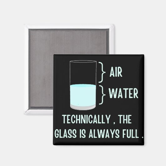技術的にはガラスはいつも一杯だ マグネット (正面/裏面)